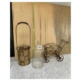 GLASS CANDY CANISTER WITH LID, WINE BOTTLE