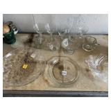 GLASSWARE INCLUDING LEAPING STAGE BOWL,