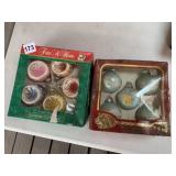 2 BOXES OF VINTAGE GLASS BALL CHRISTMAS ORNAMENTS