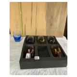 6 MOSER COLORED GLASS ROCKS GLASSES NEW NEVER