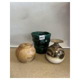 GANDEE VILLAGE POTTER INCENSE HOLDER AND SIGNED