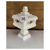 HAND PAINTED MILK GLASS WEDDING BOX