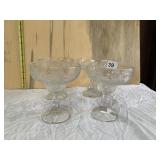 4 MATCHING EMBOSSED POINSETTIA MARGARITA GLASSES