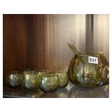 GREEN PITCHER AND CUPS SET