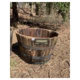 HALF REAL WOOD BARREL PLANTER