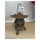 CAST IRON JAPANESE GARDEN LANTERN WITH HEART