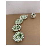 STACKING LIGHTER W/ 4 CERAMIC DISHES THAT MAKE A