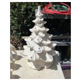 UNFINISHED CERAMIC CHRISTMAS TREE, NO DAMAGE