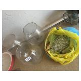 OVERSIZED VASES, DECORATIVE ROCKS