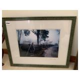 SIGNED PHOTO PICTURE OF OLD HOUSE & FENCE 17 1/2