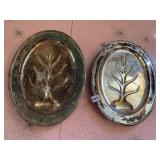 TWO SILVER FINISHED METAL PLATTERS