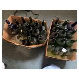 TWO BOXES OF EMPTY WINE BOTTLES