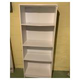 WHITE 4-SHELF BOOKSHELF UNIT
