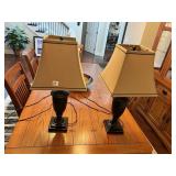 BRONZE FINISH LAMPS 27" H
