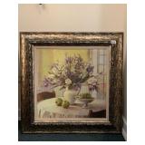 GOLD FRAMED PICTURE OF FLOWER ARRANGEMENT