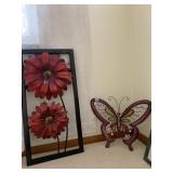 METAL BUTTERFLY AND DAISY WALL HANGINGS