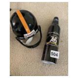 BUD LIGHT ALUMINUM BOTTLE AND MINI STEELER HELMUT