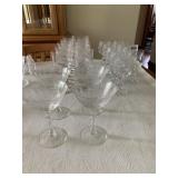 ETCHED WINE GLASSES (23 TOTAL)
