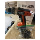 BLACK & DECKER 12V CORDLESS DRILL WITH BATTERY &