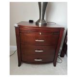 CINNAMON MAHOGANY WOOD NIGHTSTANDS NICKEL FINISH