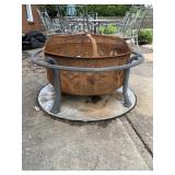 LARGE METAL FIRE PIT WITH LID
