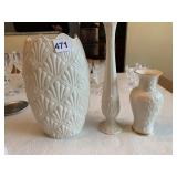 THREE LENOX VASES VARIOUS SIZES