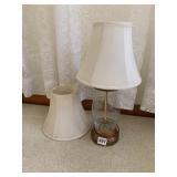 GLASS HURRICANE FROSTED FLOWER LAMP WITH TWO