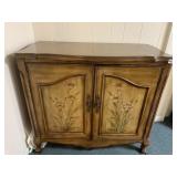 TWO DOOR BUFFET HAND PAINTED FLOWERS