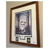 FRAMED WINGING SOUTH - LTD PRINT W/ DUCK STAMP W/