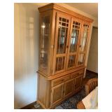 ONE PIECE CHINA HUTCH WITH MIRRORED BACK & LIGHT
