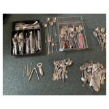 SILVERWARE & SERVING UTENSILS, SOME SILVER PLATED