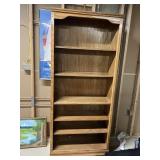 OAK BOOKCASE WITH ADJUSTABLE SHELVES 72.5 INCHES