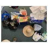 ASSORTED PAPER GOODS, TOTES AND BEACH WARE