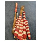 18 LARGER YARD/CEMETERY FLAGS AND VARIOUS SMALLER