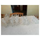 UNMARKED CRYSTAL CORDIAL AND WINE GLASS LOT OF 22