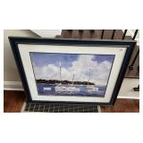 1990 SAIL BOATS SIGNED PRINT 30-INCH-HIGH X