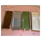 FOUR LARGE RECTANGLE SERVING PLATTERS (3)