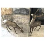 TWO-PIECE BRASS DEER SET/14" H BUCK/9" H DOE