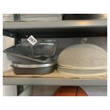 8" ROUND CAKE PANS, PIE PLATE, LOAF PAN & 8X8