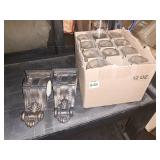 WALL SHELVES, GLASS PINT JARS