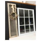 9 PANE WINDOW 37" X 28" AND WOOD FRAME SCREEN 10