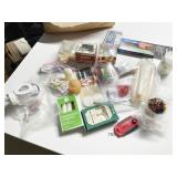 HOUSEHOLD ITEMS, CANDLES, BOX CUTTER, ETC.