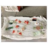 GLASS CANDY ORNAMENTS, RHINESTONE ORNAMENTS