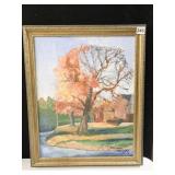 PAINTING ON CANVAS FALL TREE SCENE BY HAMLIN 19 W