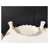 LENOX 5" DISH AND TWO LENOX CANDLEHOLDERS