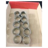 PEWTER NAPKIN RINGS FLOWER DESIGN, SET OF 10