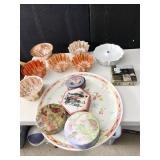 COPPER MINI JELLO MOLDS, VINTAGE TRAY AND ASST