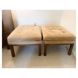 HENREDON OTTOMANS W/ CUSTOM SUEDE FABRIC 15" H X