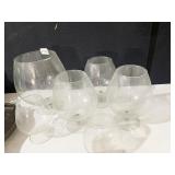 ASSORTED SIZED BRANDY GLASS SIFTERS