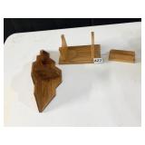 WOODEN CORNER WALL SHELF 11" H X 5" D,